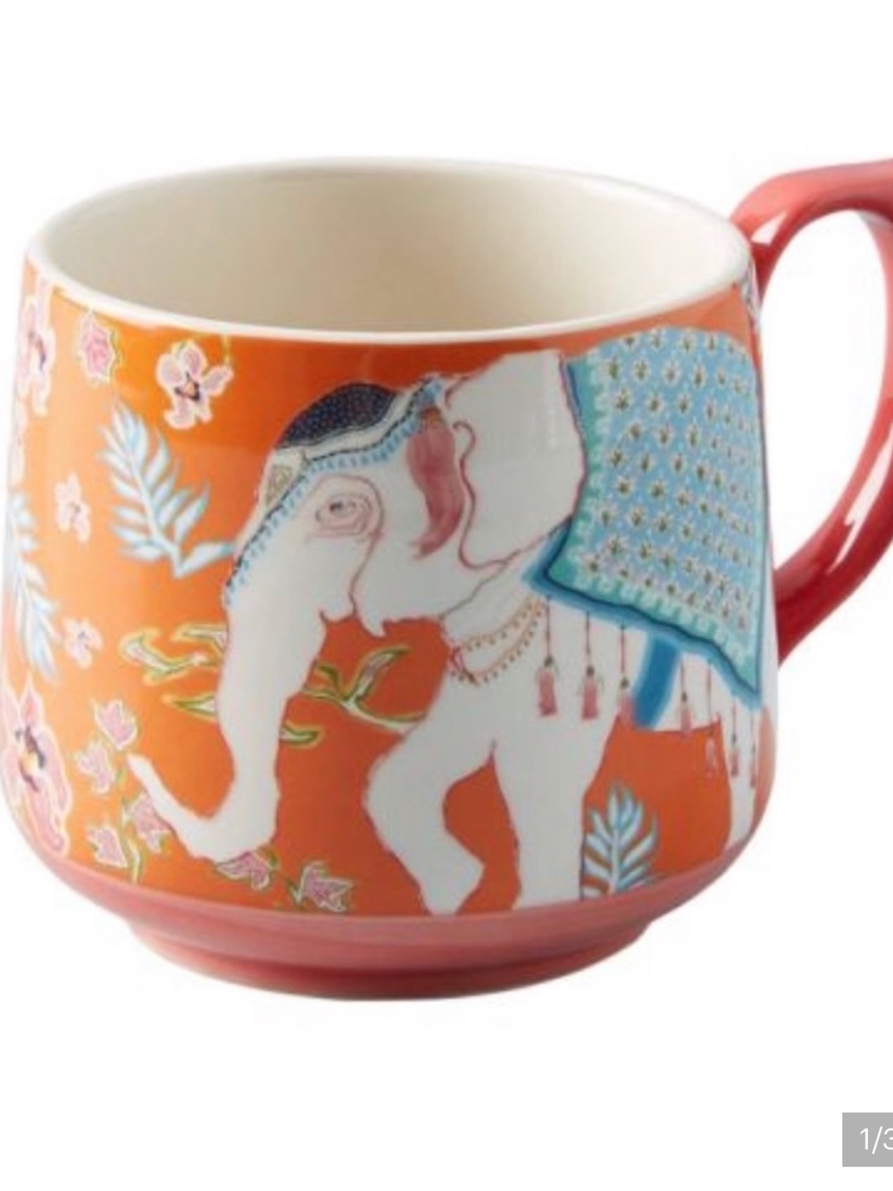 NWOT Anthropologie Paige Gemmel mug elephant
